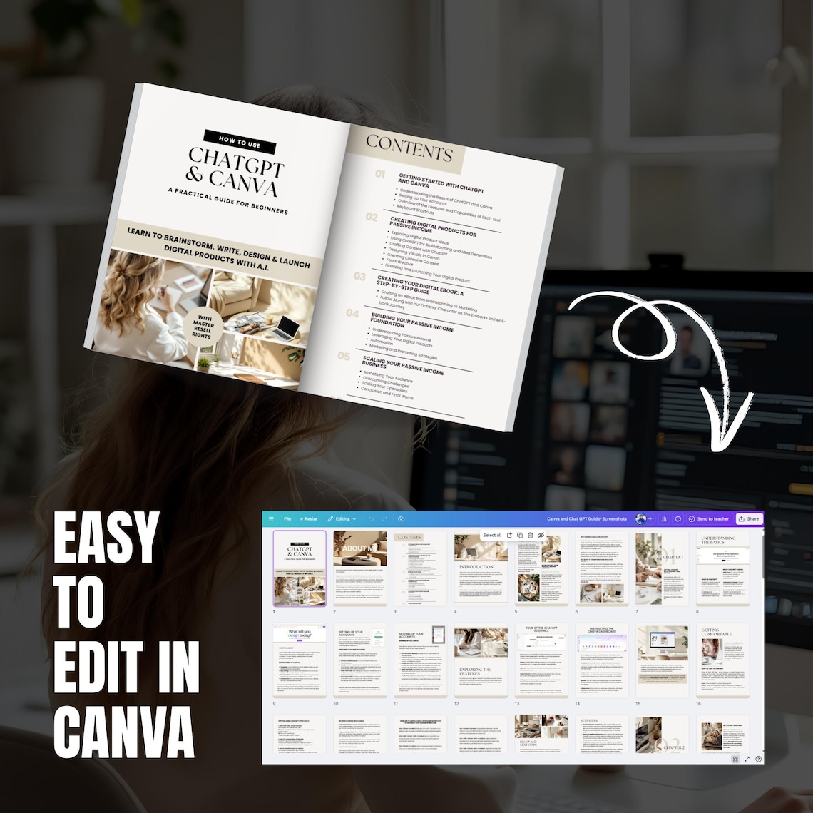 ChatGPT & Canva Guide: Digital Product Creation eBook (PLR/MRR Template, 87 Pages + Bonuses) - Image 7