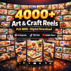 4000+ DIY Art & Craft Reels PLR MRR | Digital Download Content for Instagram TikTok YouTube